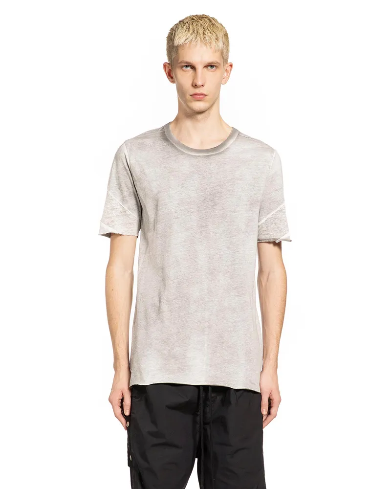 THOM KROM Spliced Cotton T-Shirt Grey