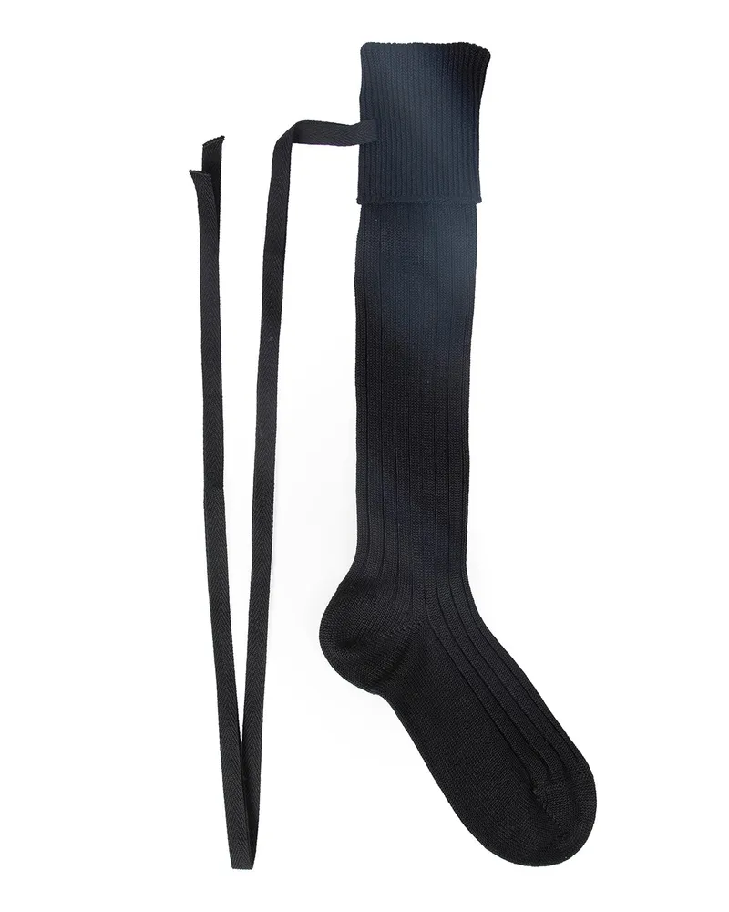 Ann Demeulemeester Jost Knee-High Socks with Ribbon Detail Black
