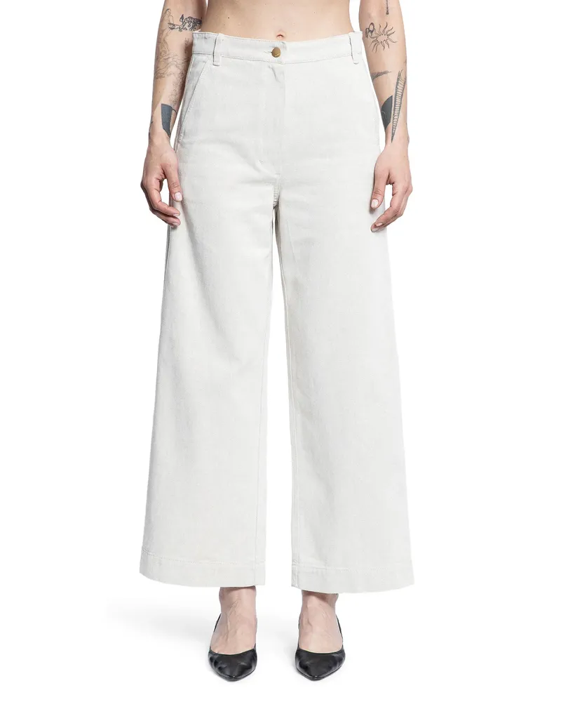 Max Mara Sorriso Wide Leg Trousers Off-white