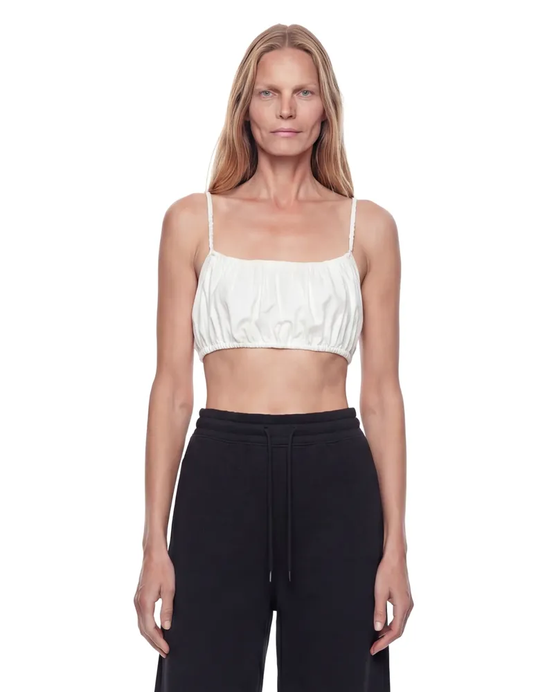 Alaïa Pleated Cotton Bralette White