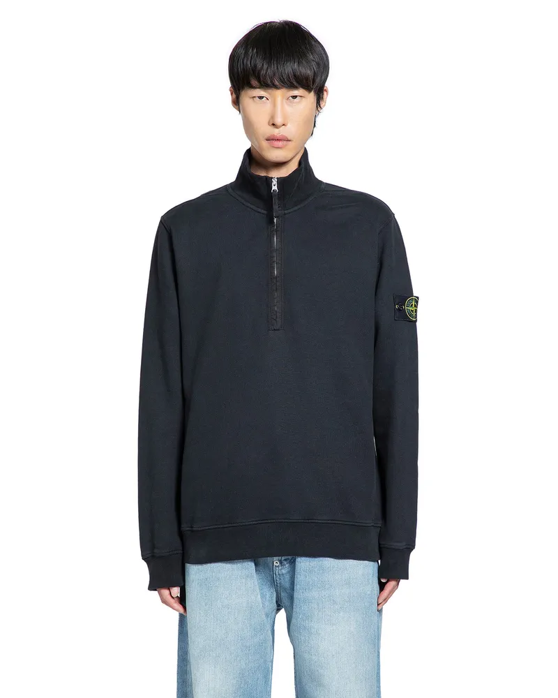 Stone Island 6100068 Half-Zip Sweatshirt Black