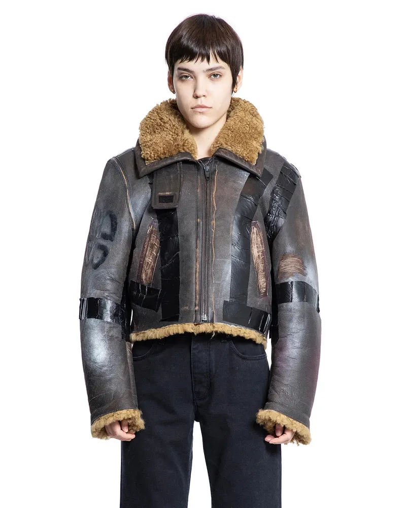 Balenciaga BB Sprayed Aviator jacket Brown