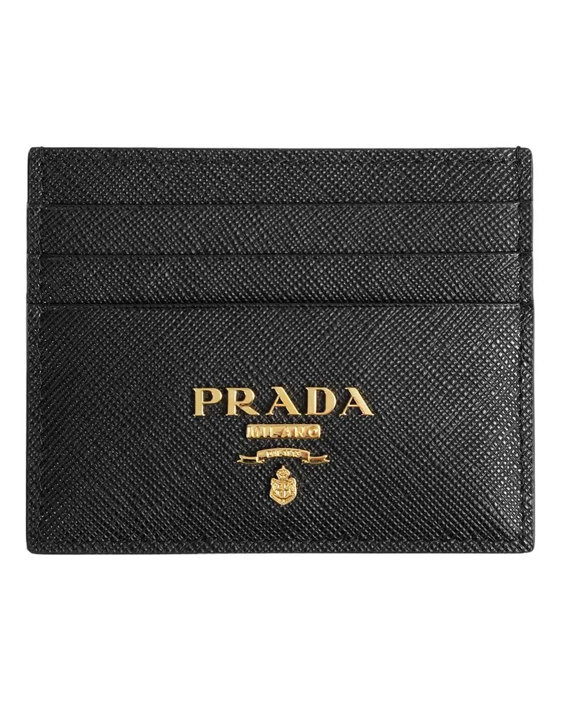 Prada Saffiano Leather Card Holder Black