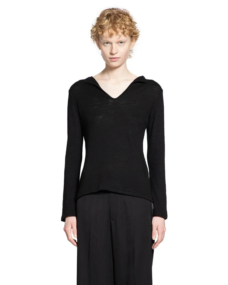 Yohji Yamamoto WOMAN BLACK T-SHIRTS & TANK TOPS Black