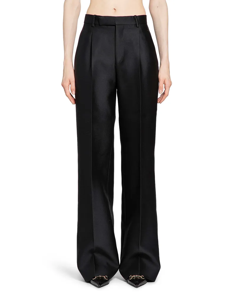 Gucci Tailored Wool Silk Pants Black