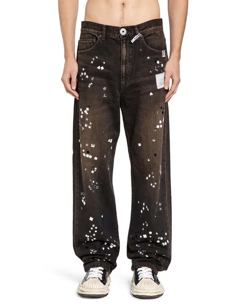 MIHARAYASUHIRO Embellished Denim Pants Black