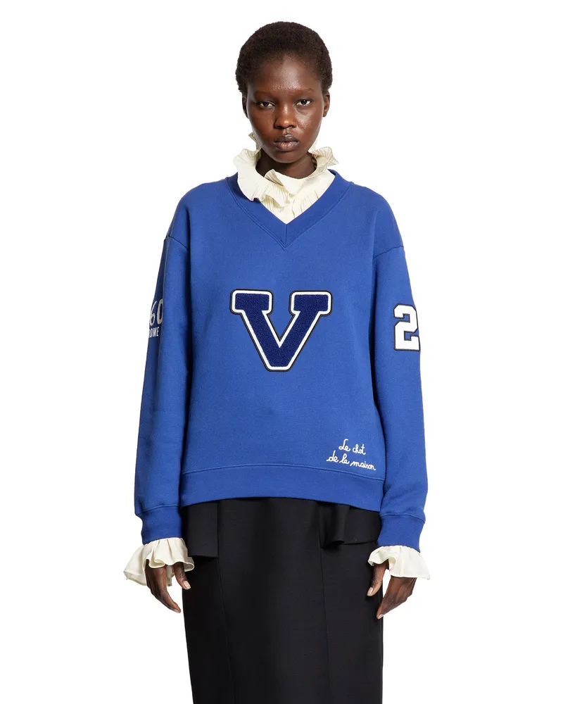Valentino Garavani V College Sweatshirt Blue