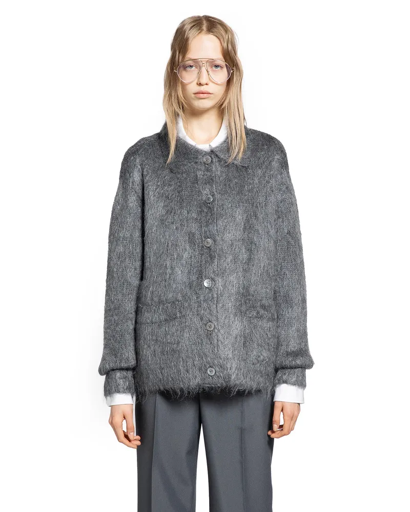 Gucci Brushed Extra Fine Mohair Cardigan Grey