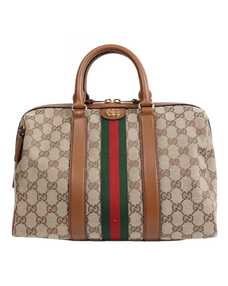 Gucci Ophidia Medium Boston Bag Brown