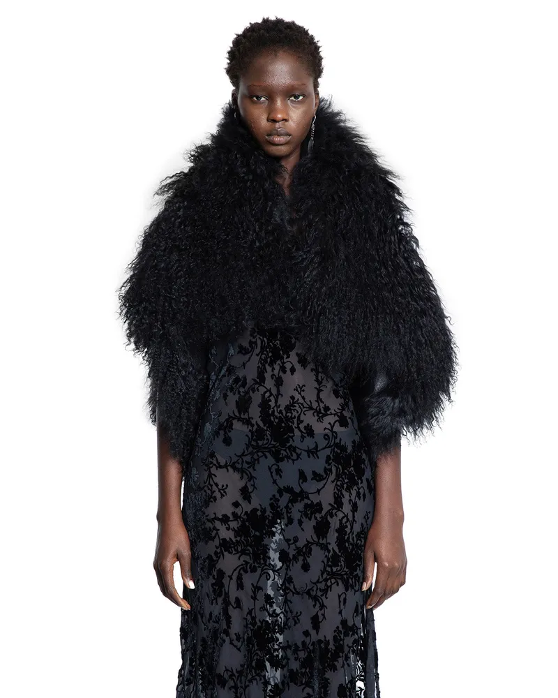 Ann Demeulemeester Bereta Shearling Waistcoat Black