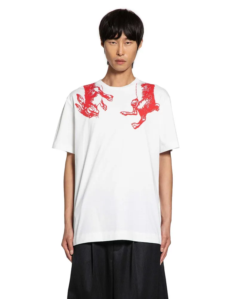 Simone Rocha Hare Ilustration Print T-Shirt White