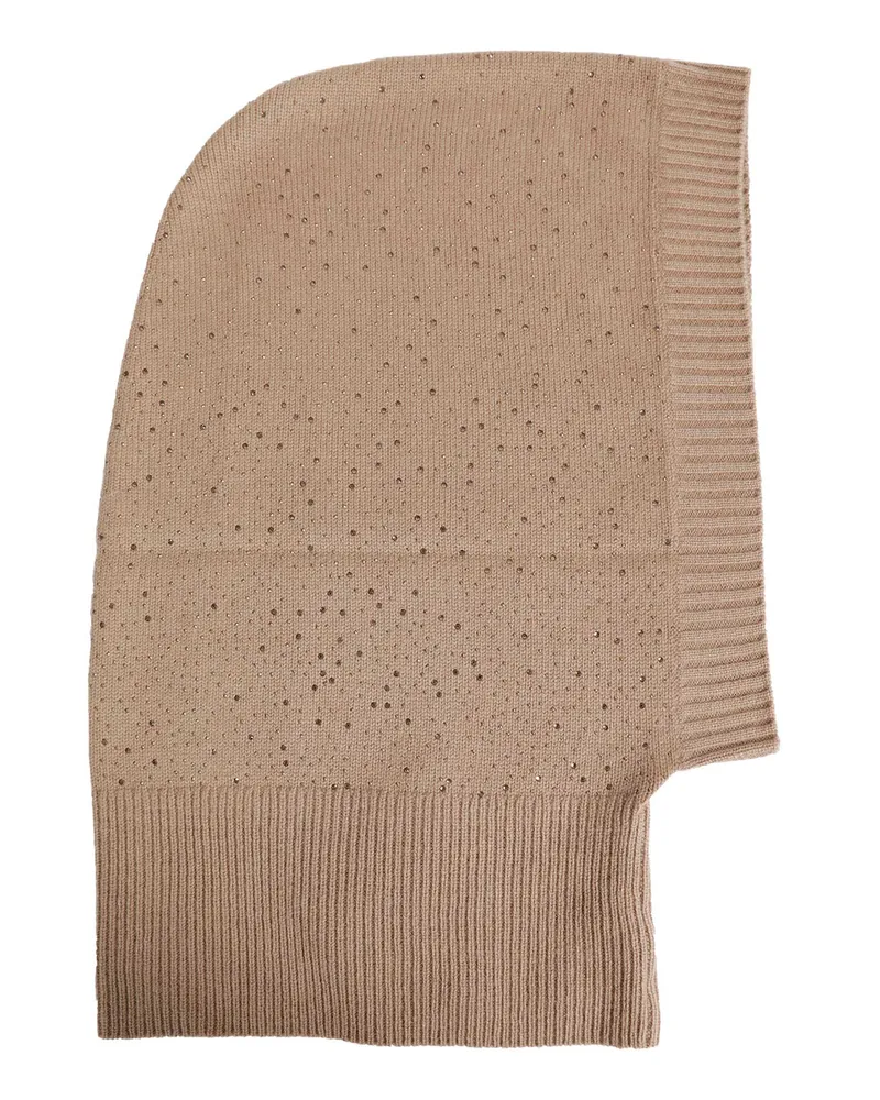 Max Mara Cashmere And Rhinestone Balaclava Beige