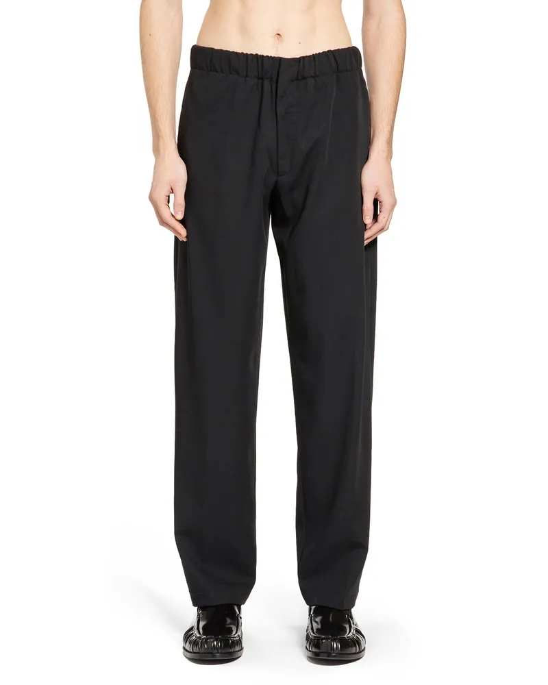 LARDINI Linen Cotton Silk Trousers Black