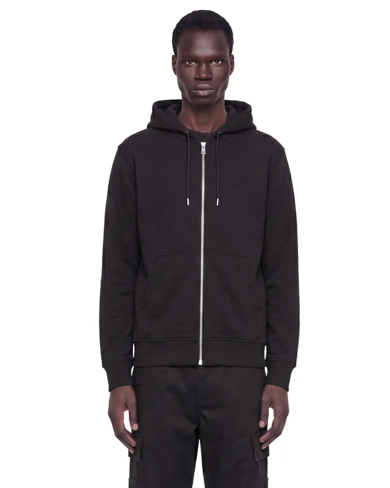 Givenchy Photographic Negative Logo Zip-Up Hoodie Black