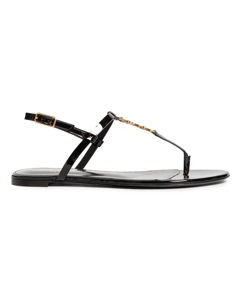 Saint Laurent Patent Leather Casandra Sandals Black