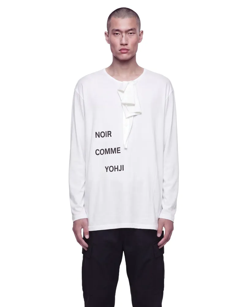 Yohji Yamamoto Button-Detail Long Sleeve T-Shirt White