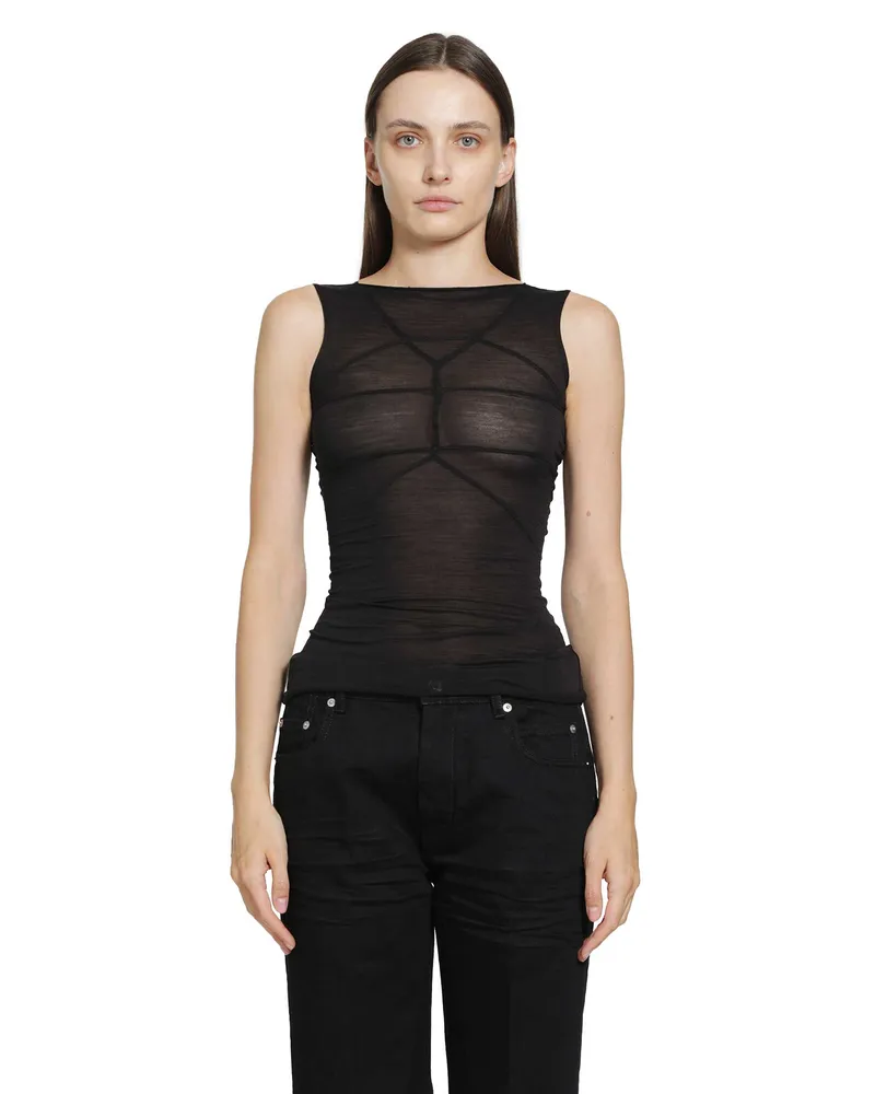 Rick Owens Temple Sleeveless Top Black