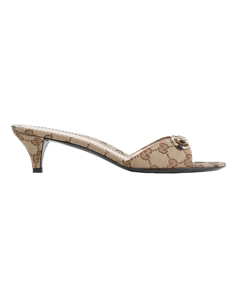 Gucci Slide Sandals With Horsebit Beige