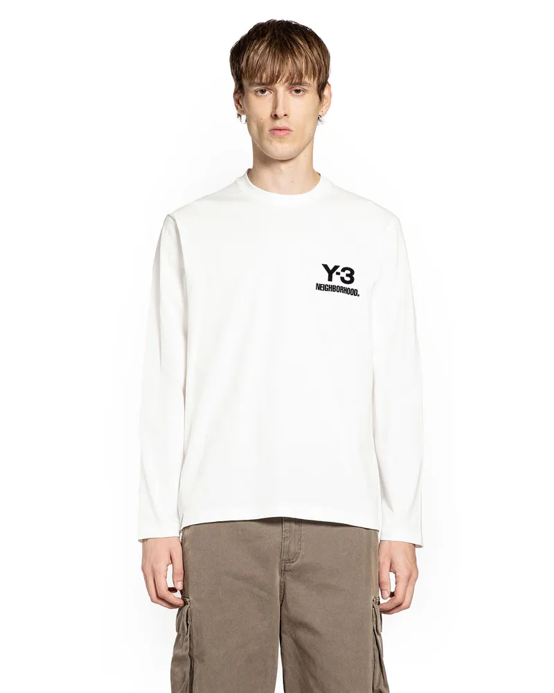 Y-3 NBHD Logo Long Sleeve T-shirt White