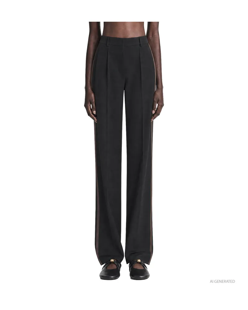 Loewe Trousers in Viscose and Wool Blend Black