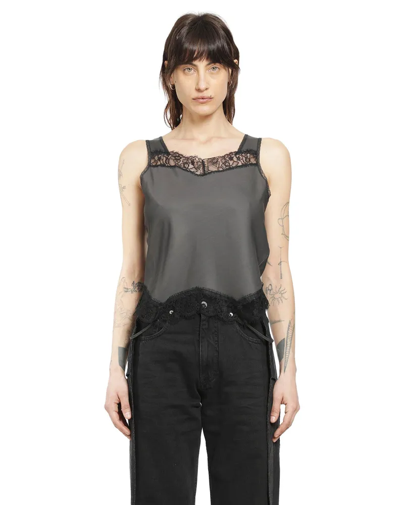 Maison Margiela Lace Trim Top Grey