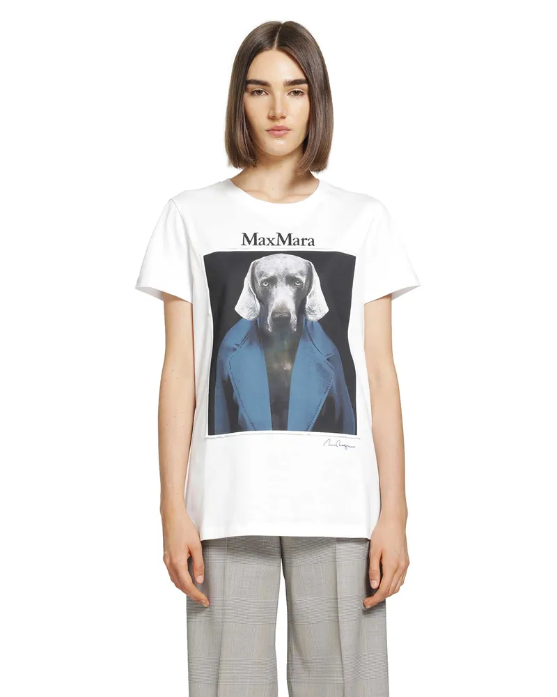 Max Mara Dog Printed T-Shirt White
