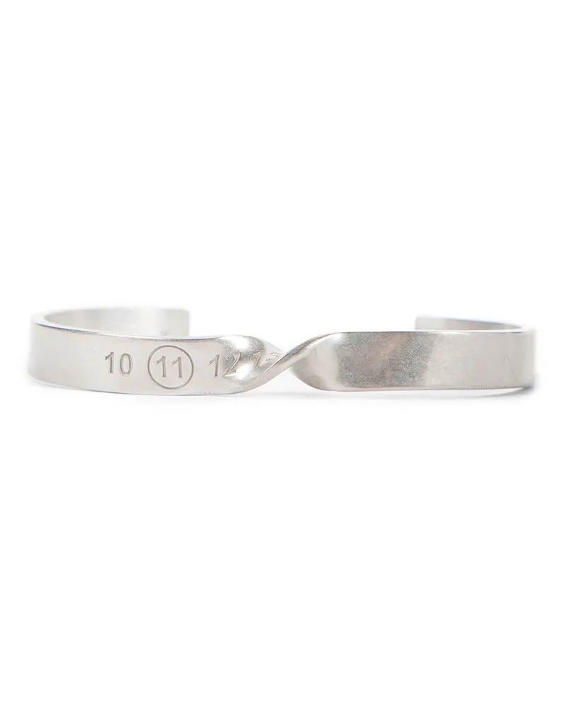 Maison Margiela Twisted Numeric Signature Cuff Silver