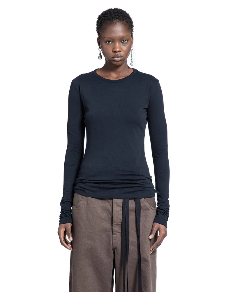 Ann Demeulemeester Fiene Printed Long Sleeve T-Shirt Black