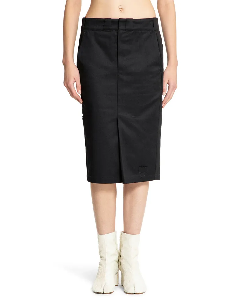 Maison Margiela Gonna Midi in Nylon e Cotone Black