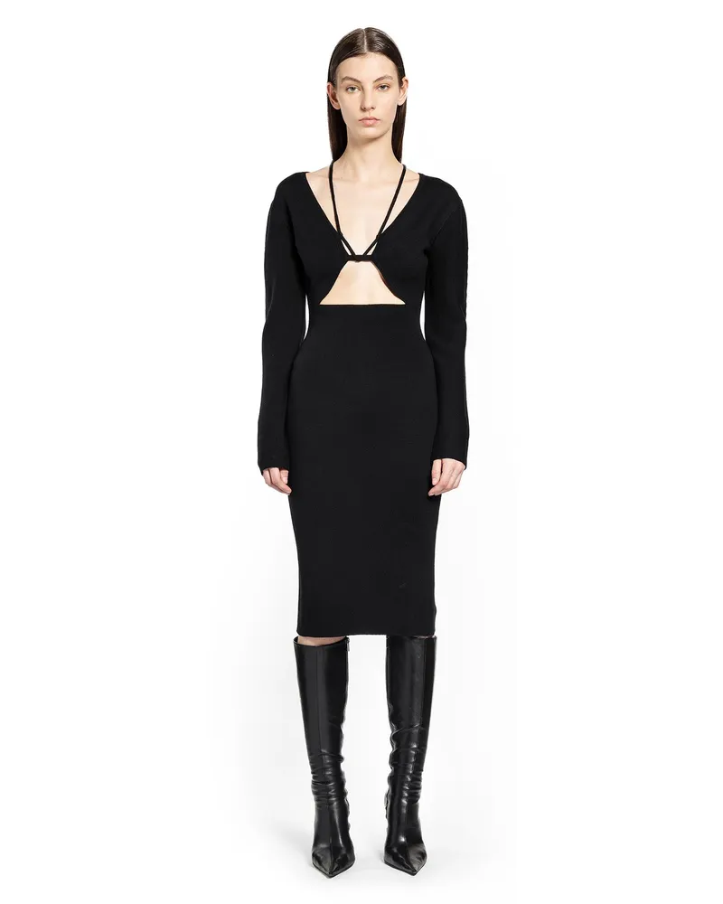 Nensi Dojaka Halterneck Jumper Midi Dress Black