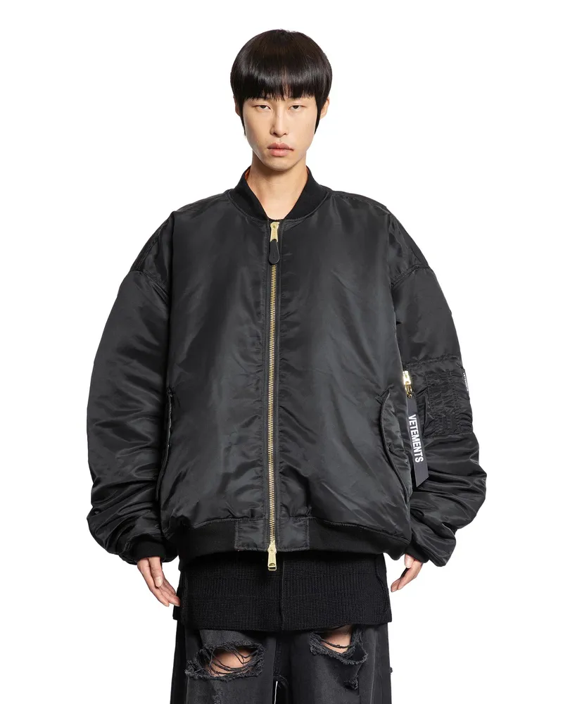 VETEMENTS MAN BLACK JACKETS Black