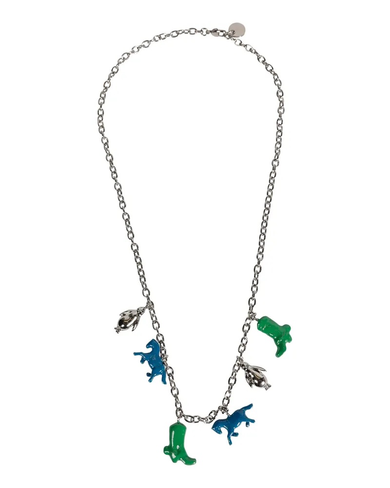 Marni Horse Charms Chain Necklace Multicolor