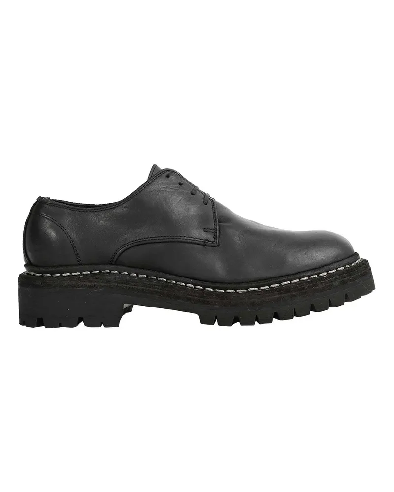 GUIDI Classic Derby Lace-Up Shoes Black
