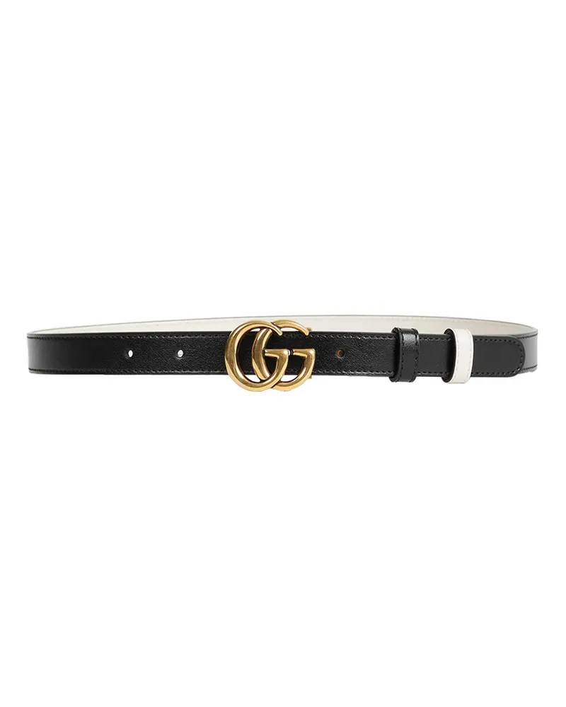 Gucci GG Marmont Reversible Thin Belt Black&white