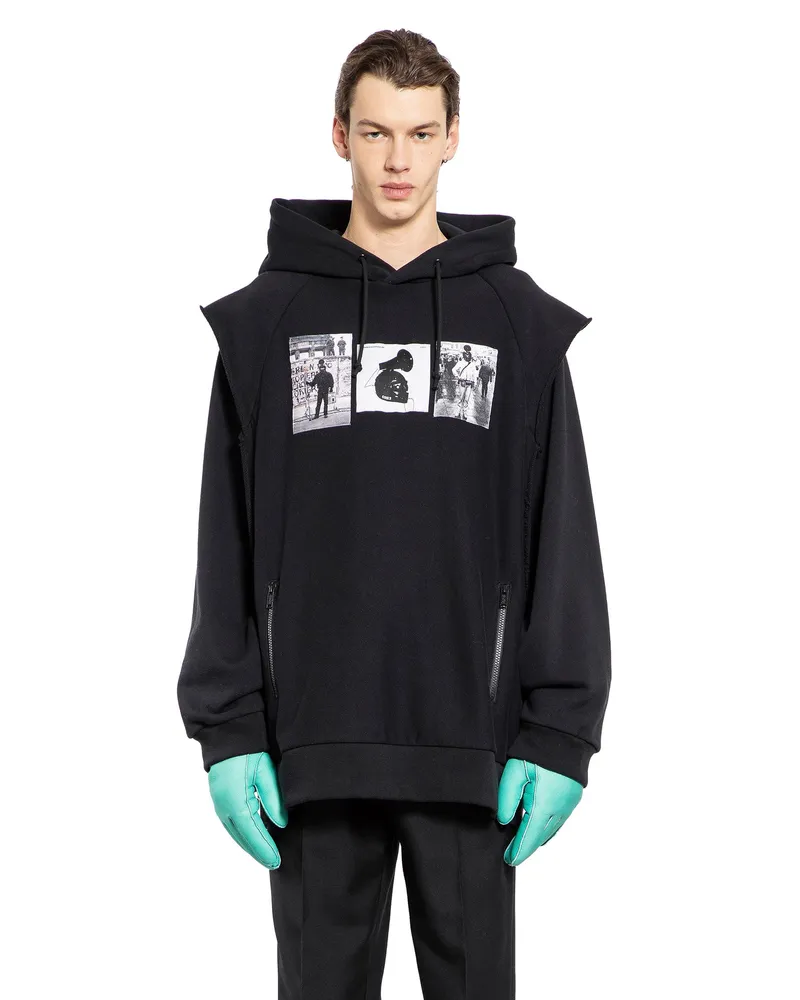 Undercover Conrad Schnitzler Layered Hoodie Black