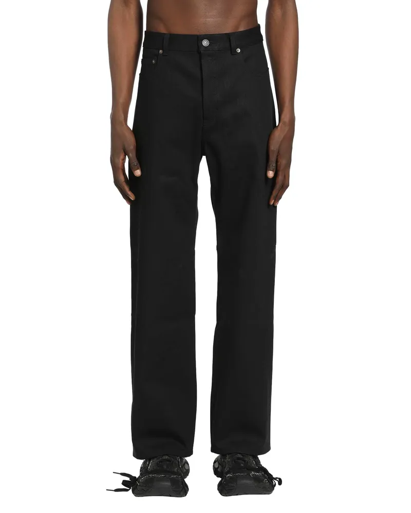 Balenciaga Curved Knee Jeans Black