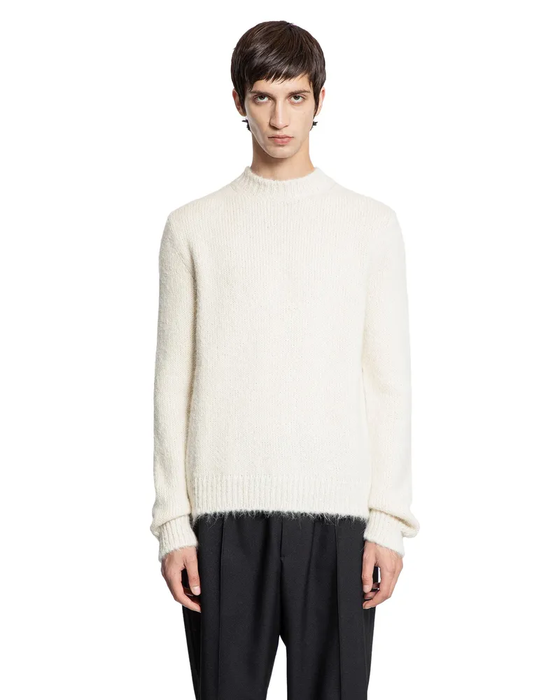 Jil Sander Midweight Alpaca Wool Sweater White