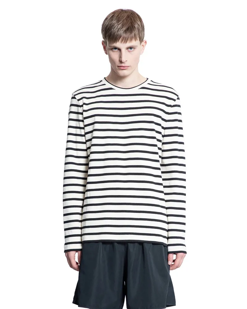 Jil Sander Cotton Jersey Stripe Long Sleeve T-Shirt Multicolor