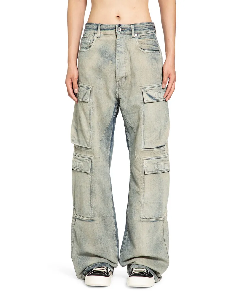 DRKSHDW by Rick Owens Double Cargo Jeans Blue