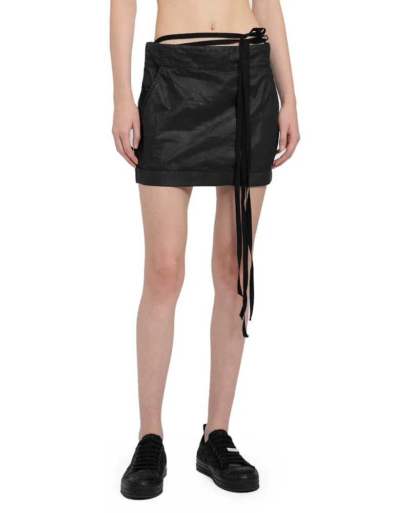 Ann Demeulemeester Magdalena Slouchy Waist Mini Skirt Black