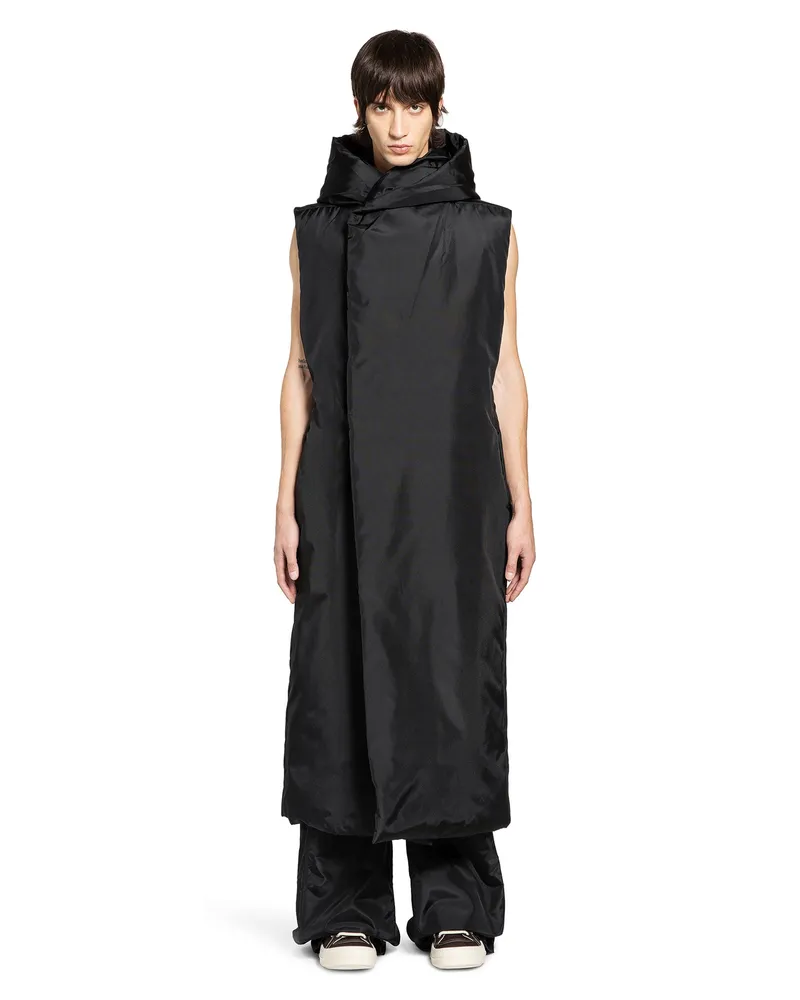 DRKSHDW by Rick Owens Hooded Sleeveless Coat Black