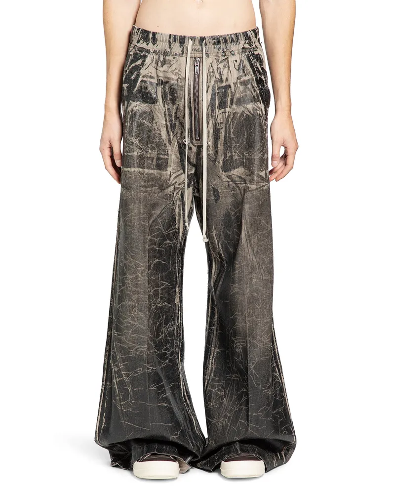 DRKSHDW by Rick Owens Geth Belas Distressed Cotton Pants Black