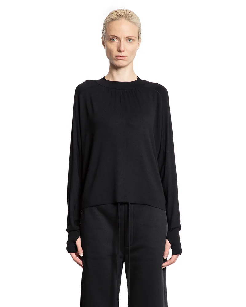THOM KROM Stretch Nylon Jersey Long Sleeve Top Black