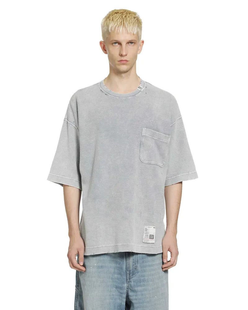 MIHARAYASUHIRO Bleached Thermal T-shirt Grey