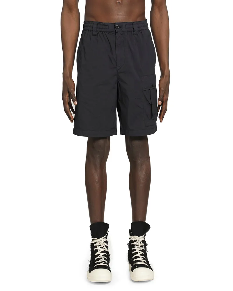 C.P. Company 50 Fili Stretch Loose Lens Cargo Shorts Black