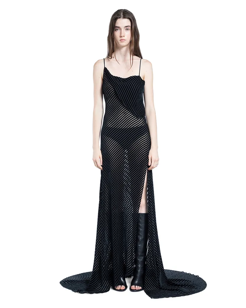 Ann Demeulemeester Aaricia Long Bias Slip Dress Black