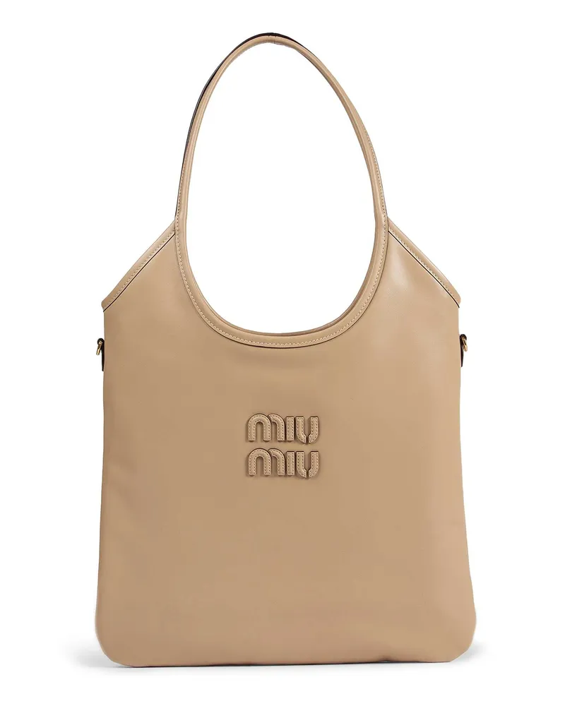 Miu Miu IVY Leather Bag Beige
