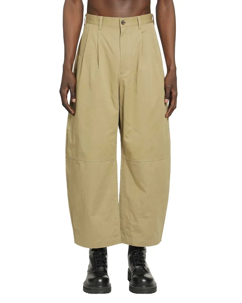 Comme des Garçons Curved Cotton Linen Chinos Beige