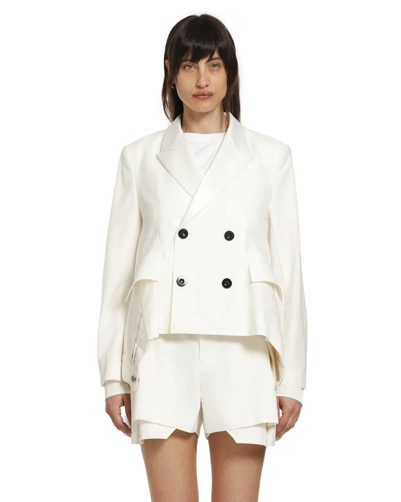 Sacai Wool Suiting x Denim Blazer Off-white