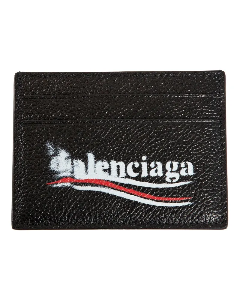 Balenciaga Grained calfskin Cash Card Holder Black